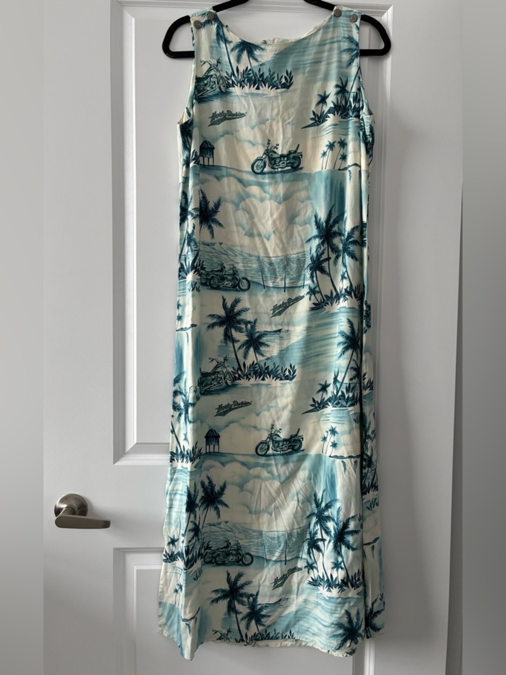 Harley Davidson Size L Logo & Motorcycle Patterned Summer Sleeveless Dress